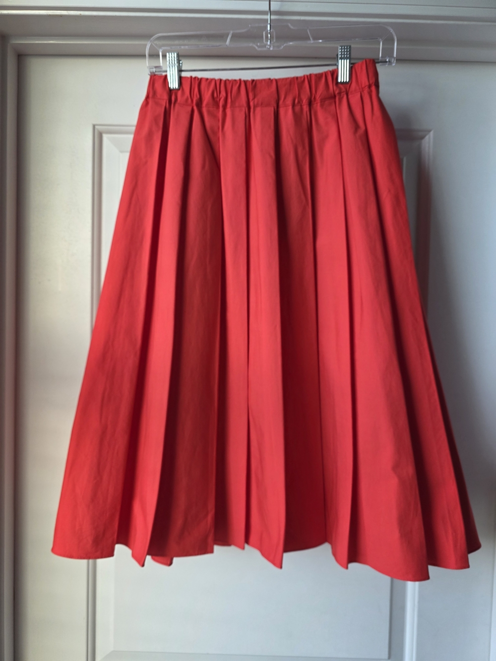 MICHAEL KORS Red Pleated A-Line Women's Skirt